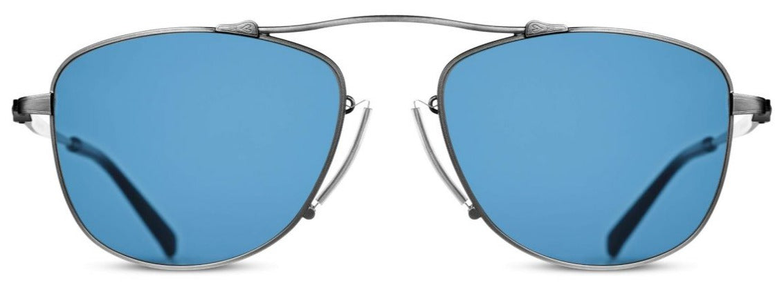 Alexander Daas - Matsuda M3051 Sunglasses - Antique Silver & Blue Grey - Front View