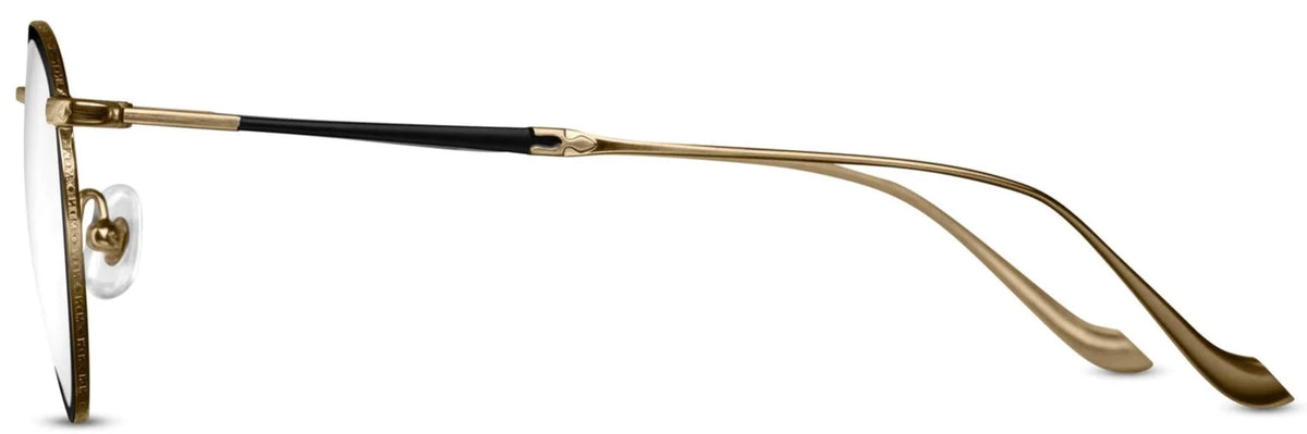 Alexander Daas - Matsuda M3058 Eyeglasses - Brushed Gold - Matte Black - Side View