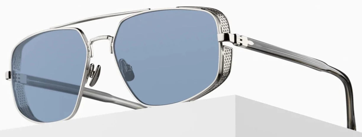 Alexander Daas - Matsuda M3111 Sunglasses - Palladium White & Cobalt Blue - Angle