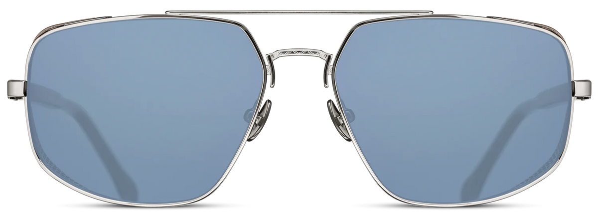 Alexander Daas - Matsuda M3111 Sunglasses - Palladium White &amp; Cobalt Blue - Front View