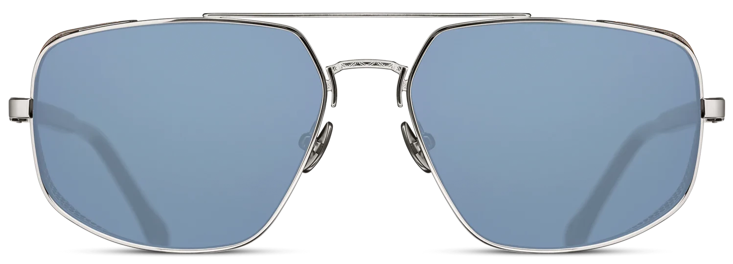 Alexander Daas - Matsuda M3111 Sunglasses - Palladium White & Cobalt Blue - Front View