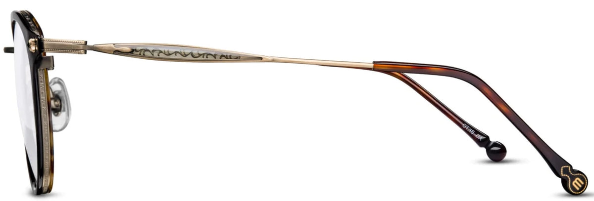 Alexander Daas - Matsuda M3114 Eyeglasses - Antique Gold &amp; Black Tortoise - Side View