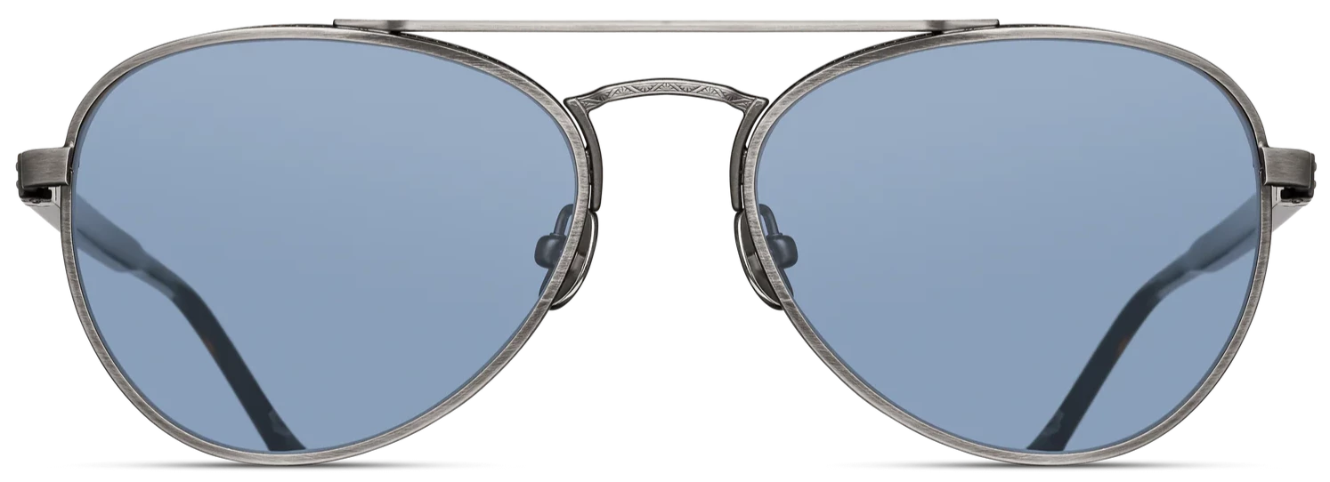 Alexander Daas - Matsuda M3116 Sunglasses - Antique Silver & Navy - Front View