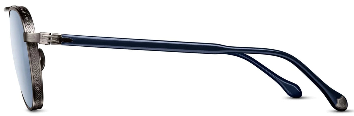 Alexander Daas - Matsuda M3116 Sunglasses - Antique Silver &amp; Navy - Side View