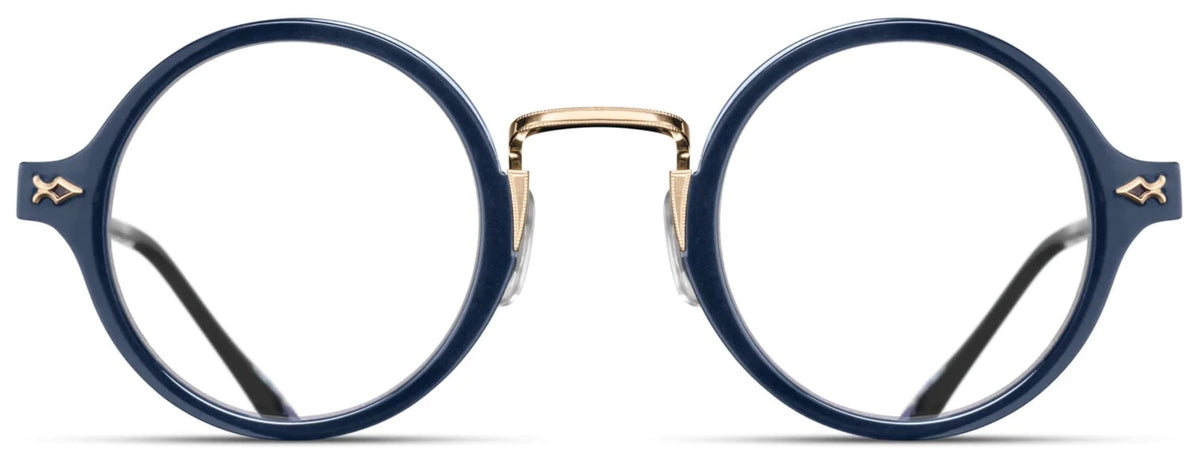 Alexander Daas - Matsuda M3127 Eyeglasses - Brushed Gold &amp; Navy - Front View