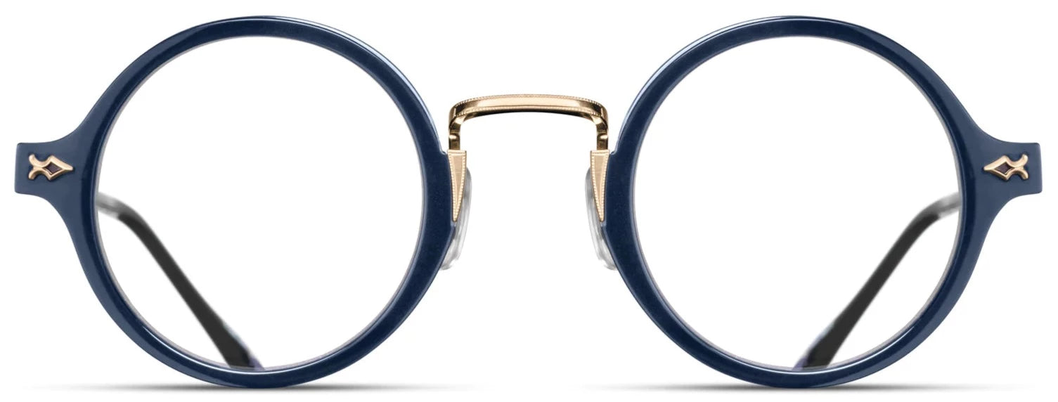 Alexander Daas - Matsuda M3127 Eyeglasses - Brushed Gold & Navy - Front View