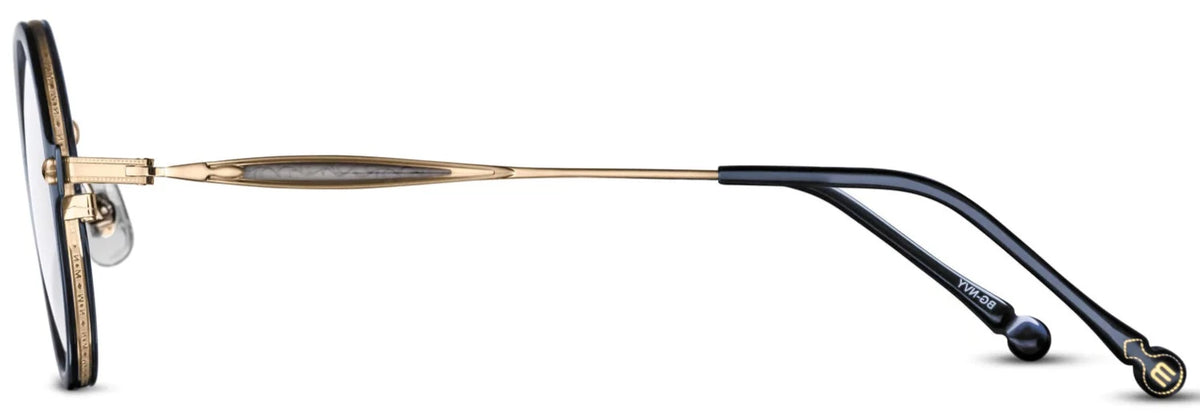 Alexander Daas - Matsuda M3127 Eyeglasses - Brushed Gold &amp; Navy - Side View