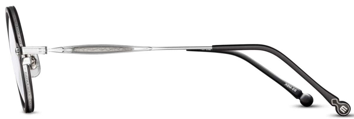 Alexander Daas - Matsuda M3127 Eyeglasses - Brushed Silver &amp; Matte Black - Side View