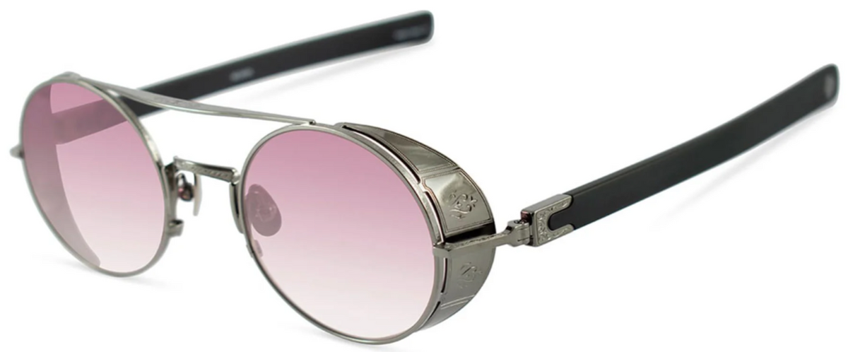 Alexander Daas - Matsuda M3128 Sunglasses - Ruthenium &amp; Matte Black - Purple Gradient - Angle