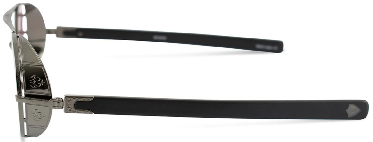 Alexander Daas - Matsuda M3128 Sunglasses - Ruthenium &amp; Matte Black - Purple Gradient - Side View