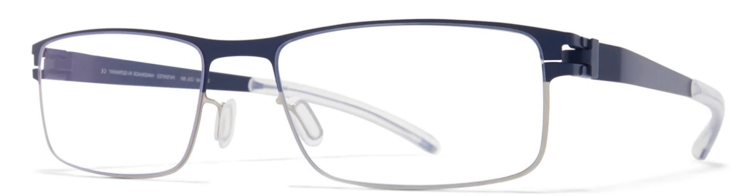 Alexander Daas- Mykita Clive Eyeglasses- Silver-Navy- Side View