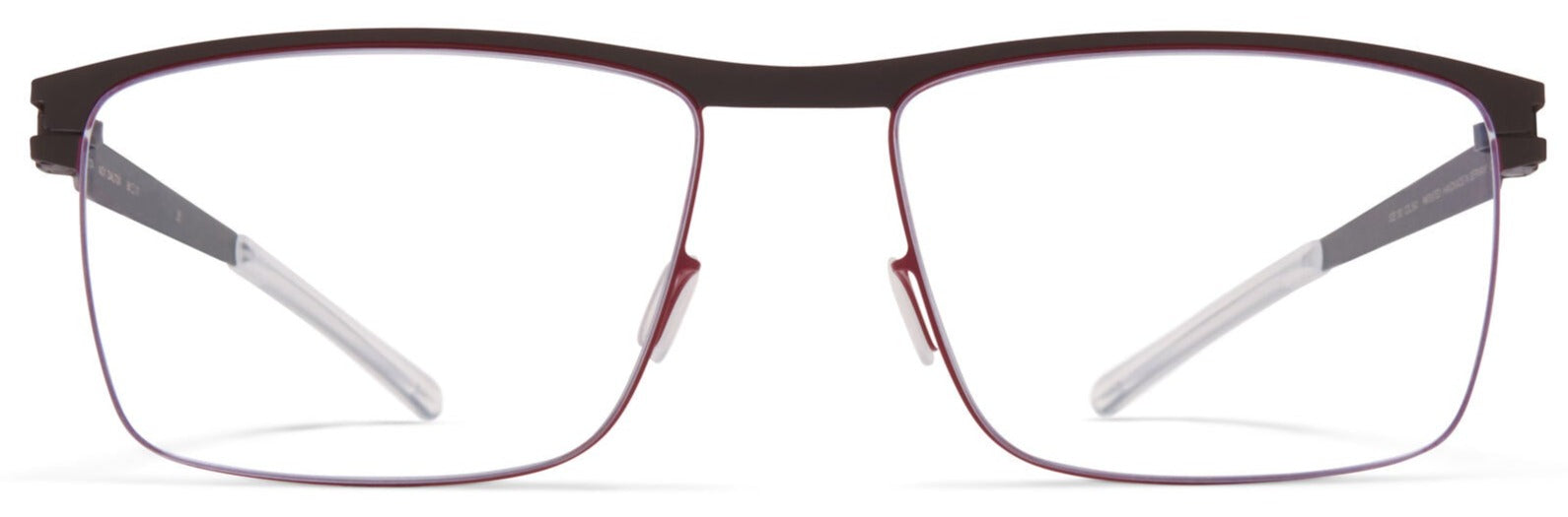 Alexander Daas - Mykita Dalton Eyeglasses - Ebony Brown & Cranberry - Front View