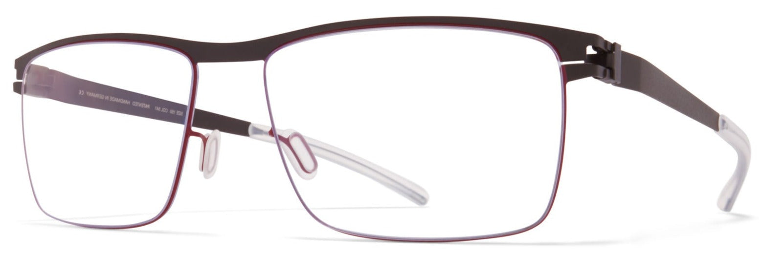 Alexander Daas - Mykita Dalton Eyeglasses - Ebony Brown & Cranberry - Side View