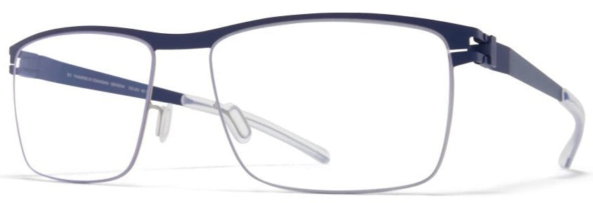 Alexander Daas - Mykita Dalton Eyeglasses - Navy &amp; Silver - Side View