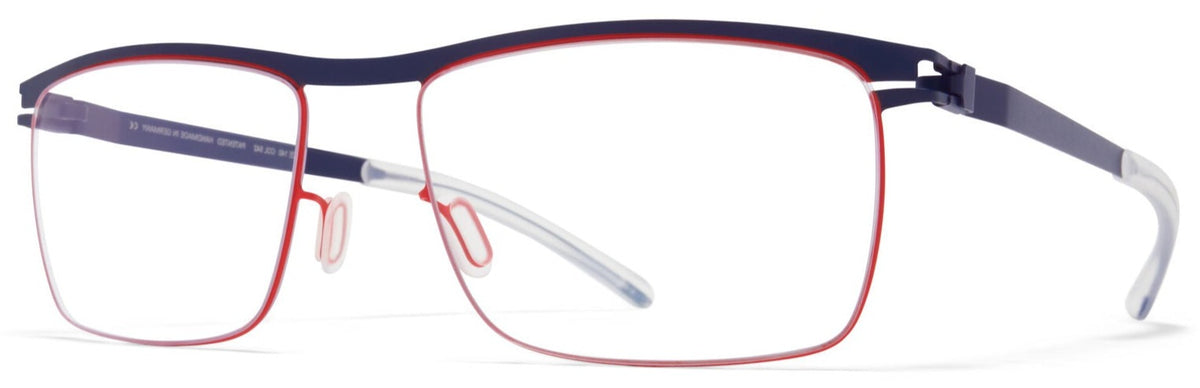 Alexander Daas - Mykita Darcy Eyeglasses - Navy &amp; Rusty Red - Side View