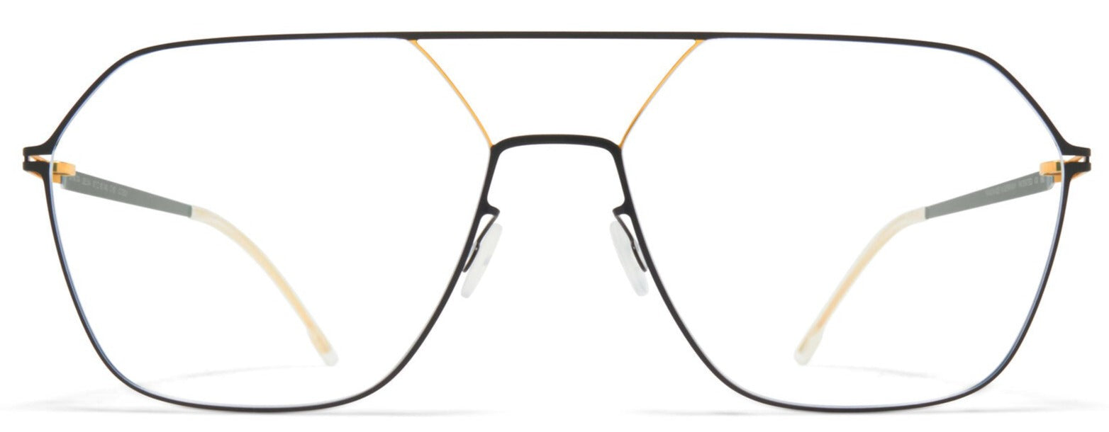 Alexander Daas - Mykita Jelva Eyeglasses - Gold & Jet Black - Front View