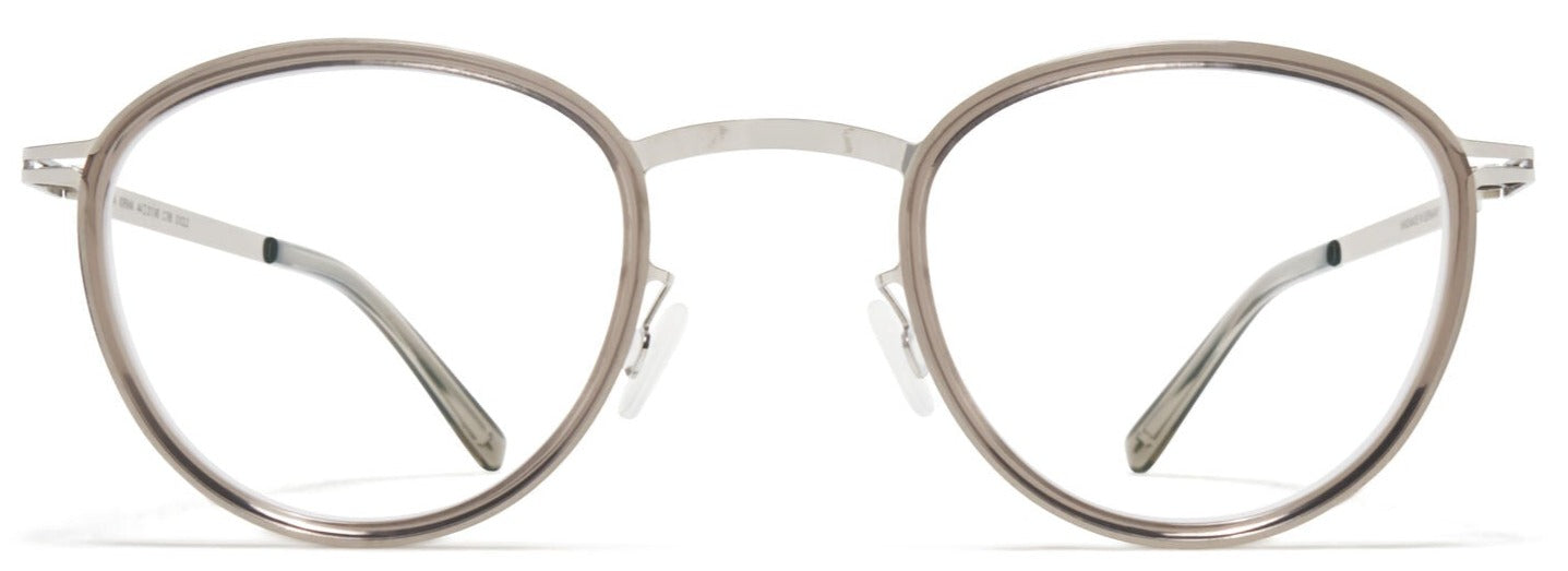 Alexander Daas - Mykita Kirima Eyeglasses - Shiny Silver & Clear Ash - Front View