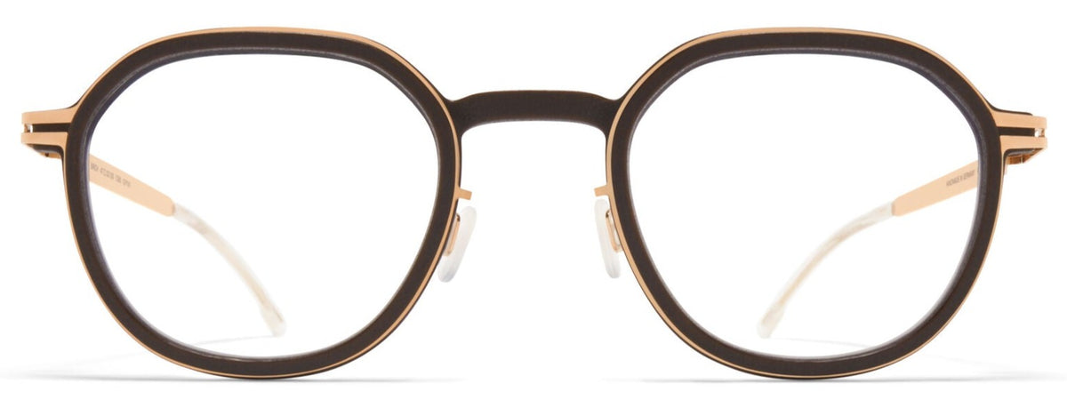 Alexander Daas - Mykita Mylon Birch Eyeglasses - Ebony Brown &amp; Champagne Gold - Front View