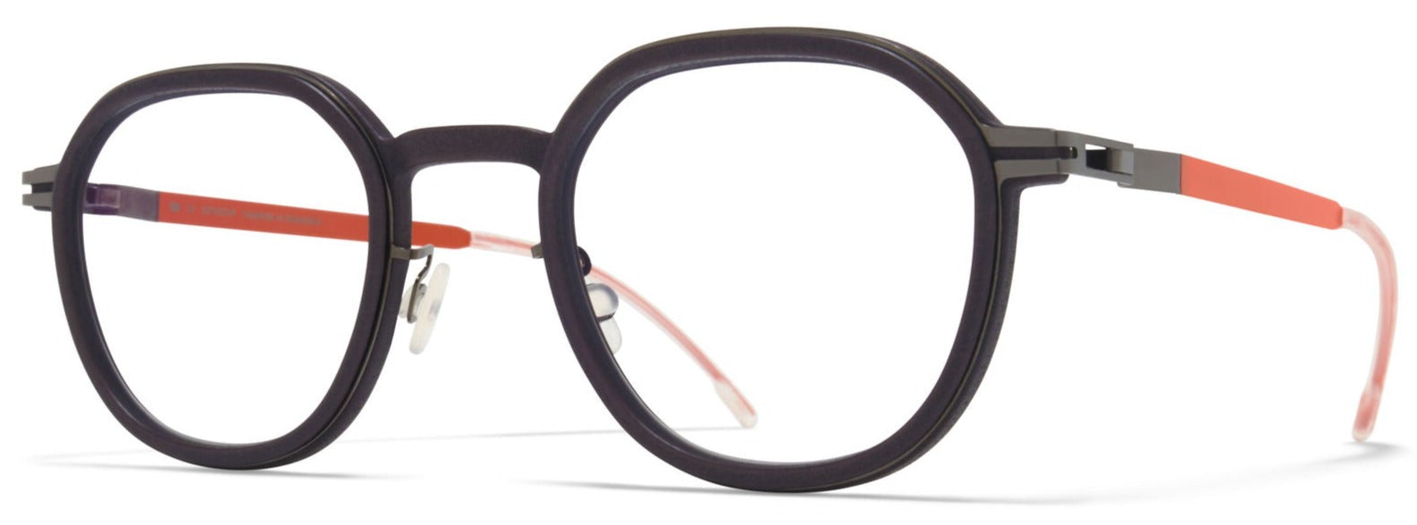 Alexander Daas - Mykita Mylon Birch Eyeglasses - Slate Grey & Tangerine - Side View