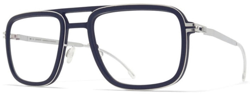 Alexander Daas - Mykita Mylon Spruce Eyeglasses - Navy Blue & Shiny Silver - Side View