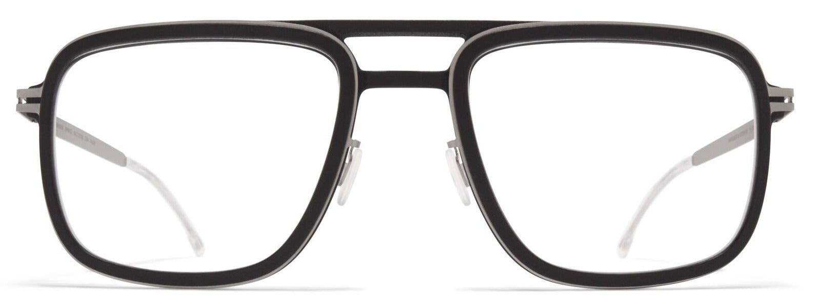 Alexander Daas - Mykita Mylon Spruce Eyeglasses - Pitch Black & Silver - Front View