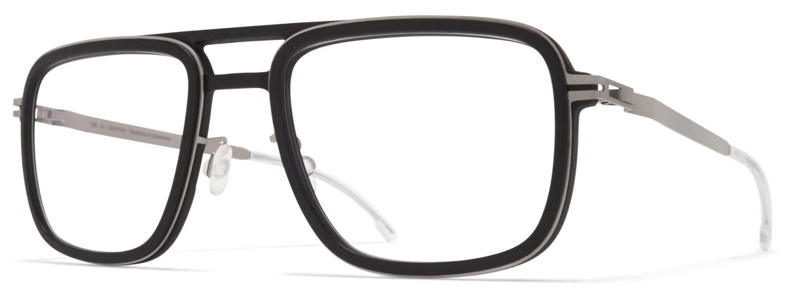 Alexander Daas - Mykita Mylon Spruce Eyeglasses - Pitch Black & Silver - Side View