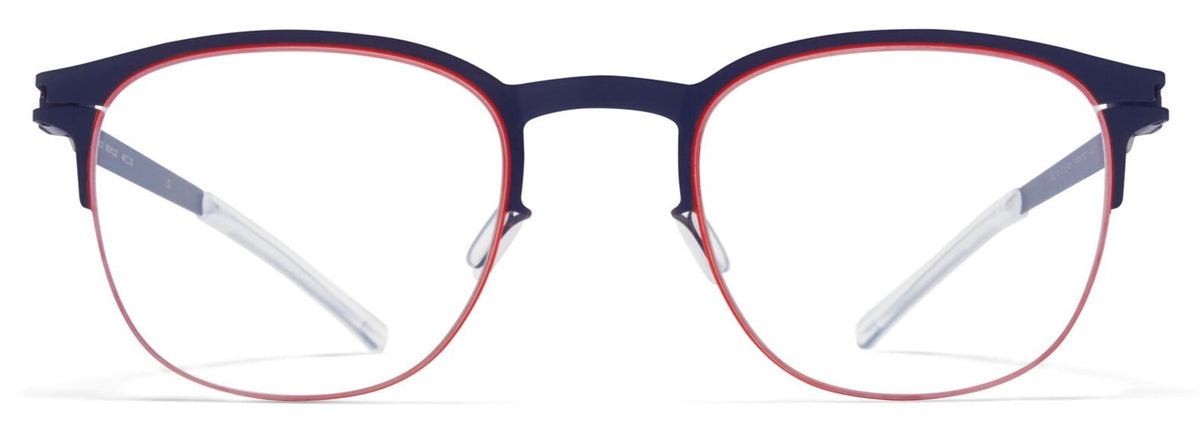 Alexander Daas - Mykita Neville Eyeglasses - Navy &amp; Rusty Red - Front View