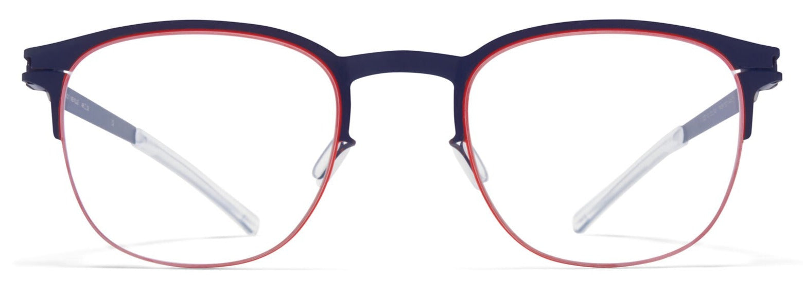 Alexander Daas - Mykita Neville Eyeglasses - Navy & Rusty Red - Front View