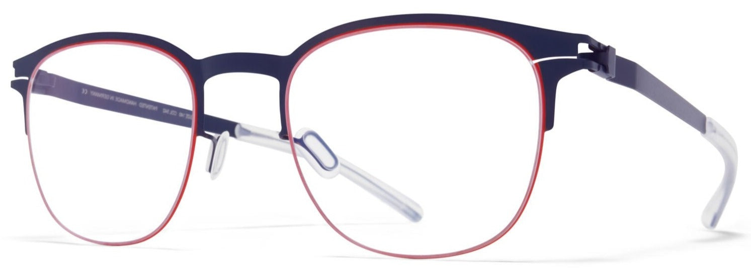 Alexander Daas - Mykita Neville Eyeglasses - Navy & Rusty Red - Side View