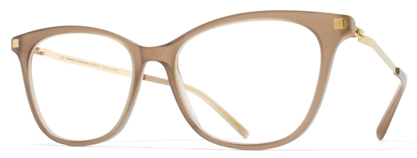 Alexander Daas - Mykita Sesi Eyeglasses - Taupe & Glossy Gold - Side View