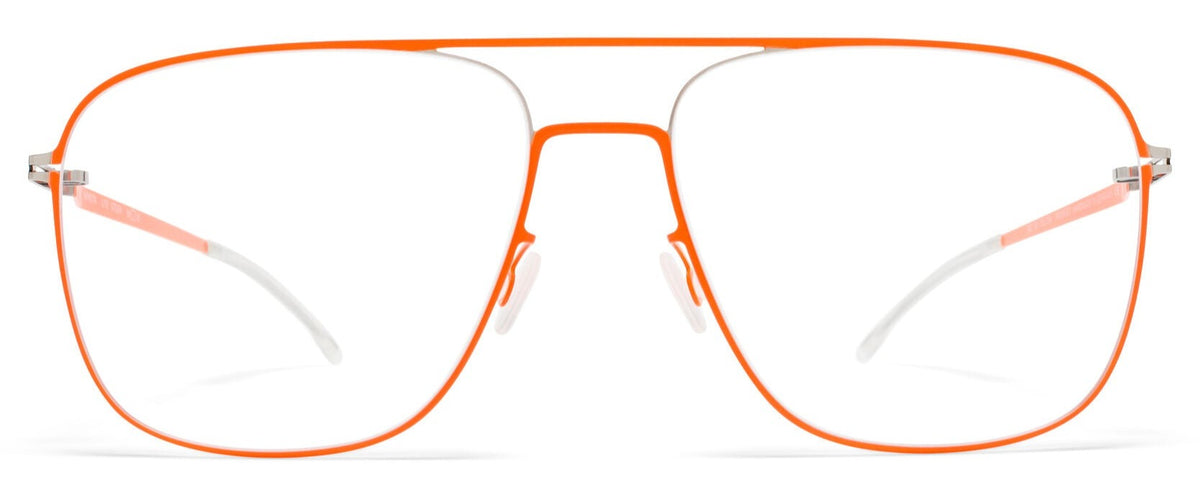 Alexander Daas - Mykita Steen Eyeglasses - Silver &amp; Neon Orange - Front View