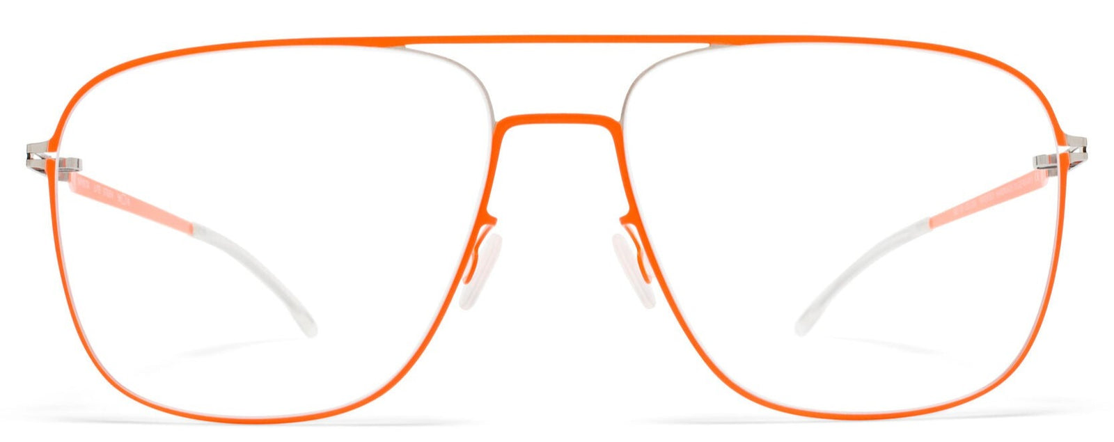 Alexander Daas - Mykita Steen Eyeglasses - Silver & Neon Orange - Front View