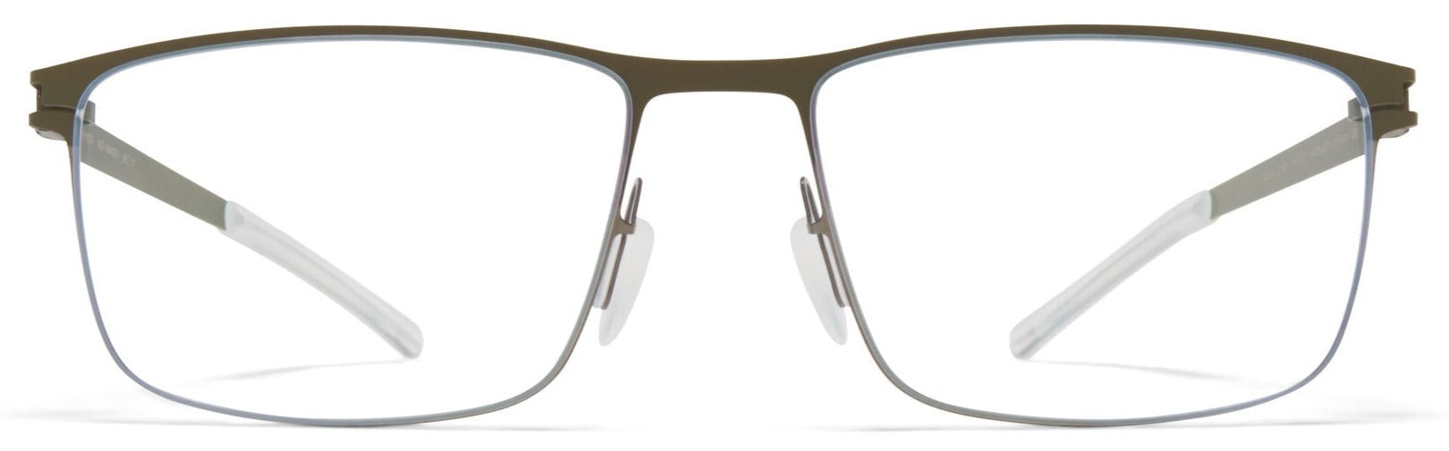 Alexander Daas - Mykita Xander Eyeglasses - Shiny Graphite & Camou Green - Front View