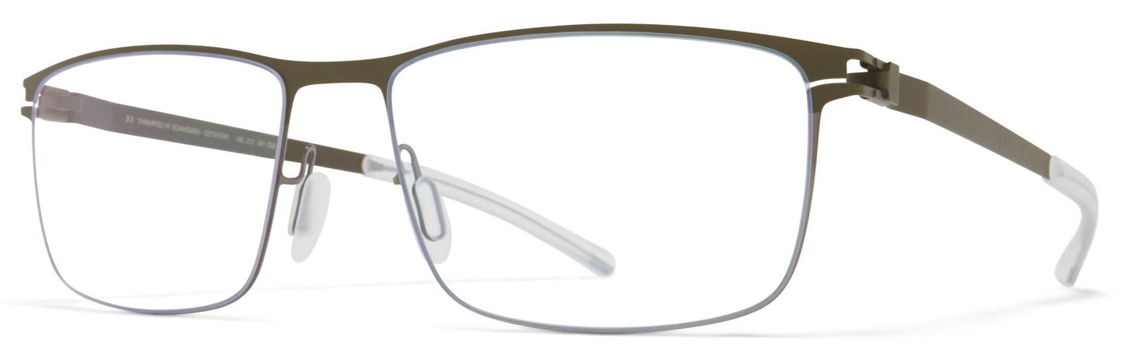 Alexander Daas - Mykita Xander Eyeglasses - Shiny Graphite & Camou Green - Side View