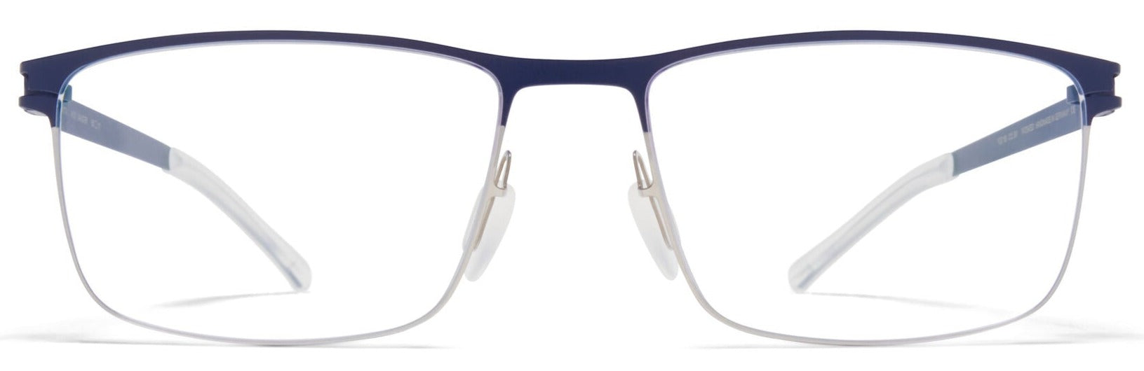 Alexander Daas - Mykita Xander Eyeglasses - Silver & Navy - Front View