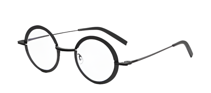 Alexander Daas - Theo Crunchy Eyeglasses - 5 Black Matte - Side View