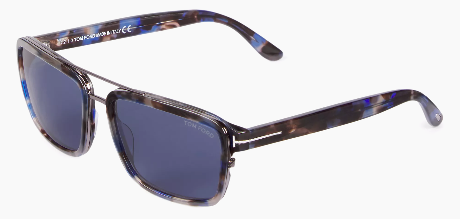 Alexander Daas - Tom Ford Anders FT0780 Sunglasses - Blue Havana & Solid Blue Lenses - Side View