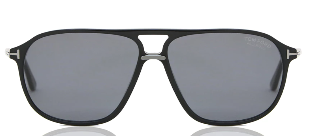 Alexander Daas - Tom Ford Bruce FT1026-N Sunglasses - Black &amp; Polarized Grey Lenses - Front View