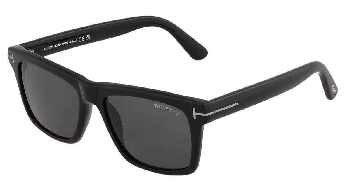 Alexander Daas - Tom Ford Buckley FT0906 Sunglasses - Shiny Black & Dark Grey Lenses - Side View