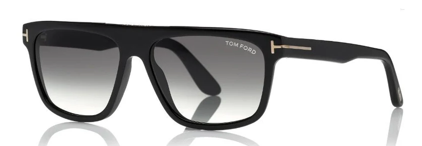 Alexander Daas - Tom Ford Cecilio FT0628 Sunglasses - Shiny Black-Grey Gradient - Side View