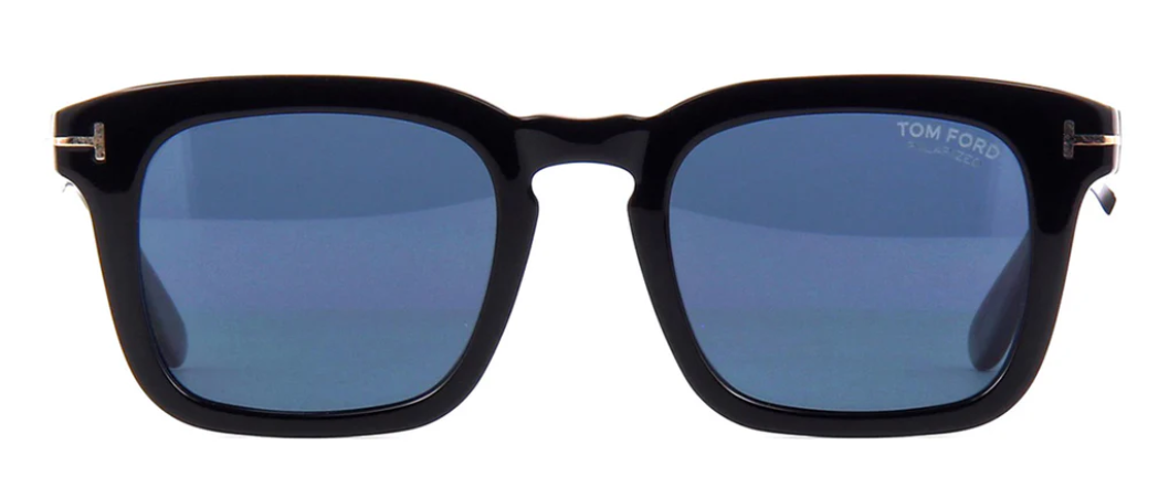 Alexander Daas - Tom Ford Dax FT0751 Sunglasses - Black Polarized Blue Lenses - Front View