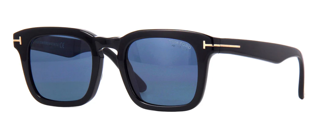 Alexander Daas - Tom Ford Dax FT0751 Sunglasses - Black Polarized Blue Lenses - Side View