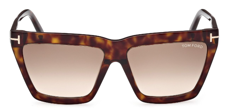 Alexander Daas - Tom Ford Eden FT1110 Sunglasses - Dark Havana &amp; Gradient Brown - Front View