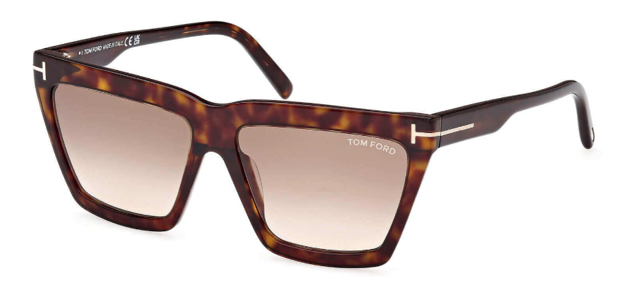 Alexander Daas - Tom Ford Eden FT1110 Sunglasses - Dark Havana & Gradient Brown Lenses - Side View