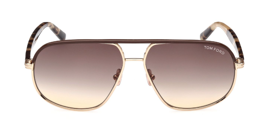 Alexander Daas - Tom Ford FT1019 Maxwell Sunglasses - 28F Rose Gold-Havana-Gradient Brown - Front View