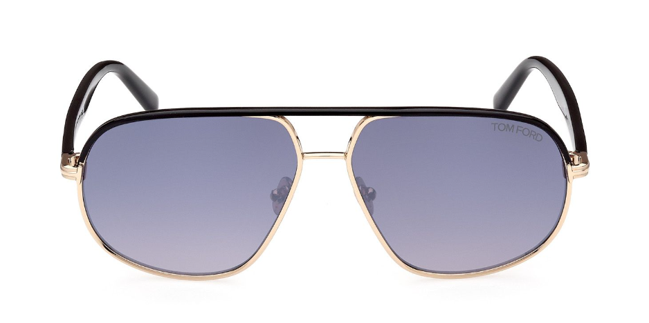 Alexander Daas - Tom Ford FT1019 Maxwell Sunglasses - 28B Rose Gold-Shiny-Black-Gradient-Smoke- Front View