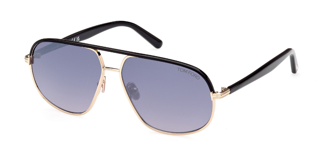 Alexander Daas - Tom Ford FT1019 Maxwell Sunglasses - Rose Gold-Shiny Black-Gradient Smoke - Side View