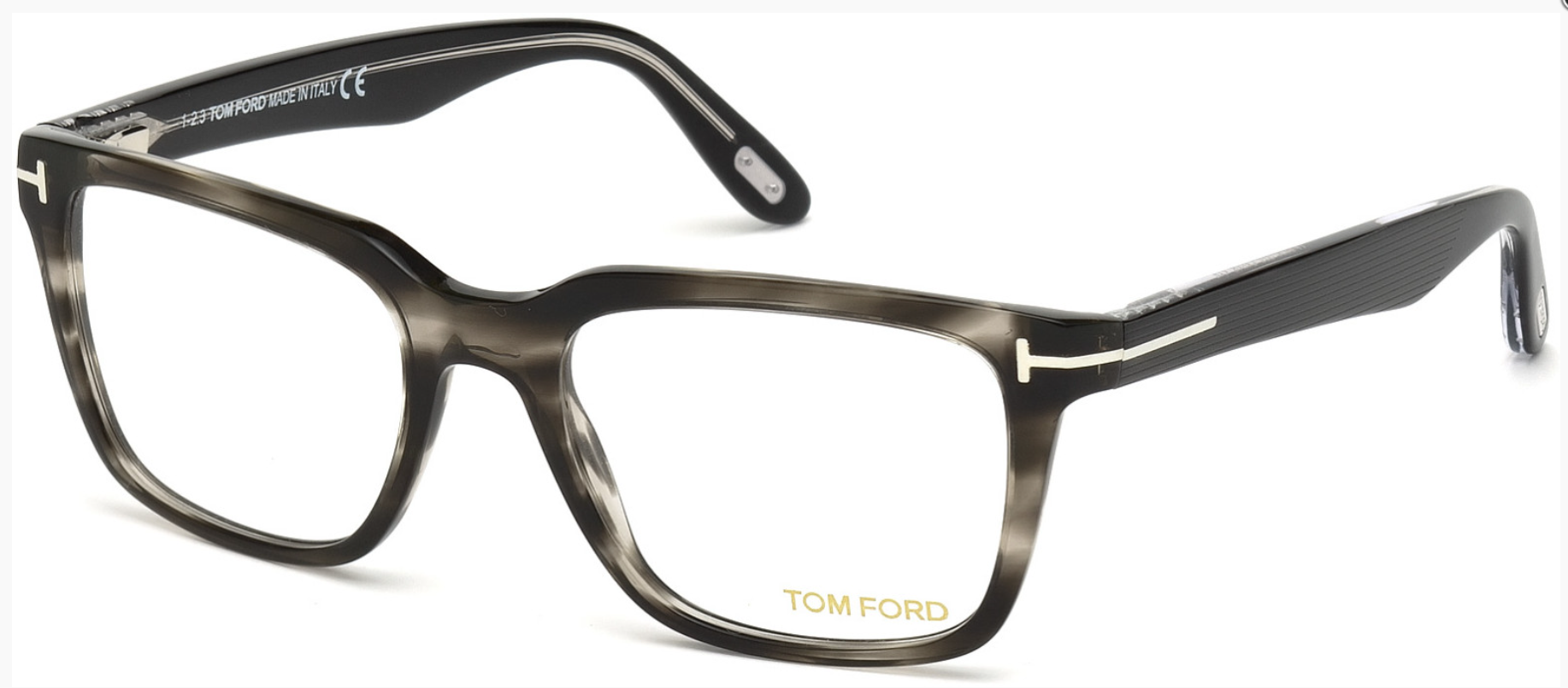 Alexander Daas - Tom Ford FT5304 Eyeglasses - Gray Stripe - Side View