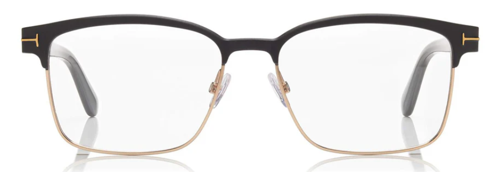 Alexander Daas - Tom Ford FT5323 Eyeglasses - Matte Black &amp; Gold - Front View