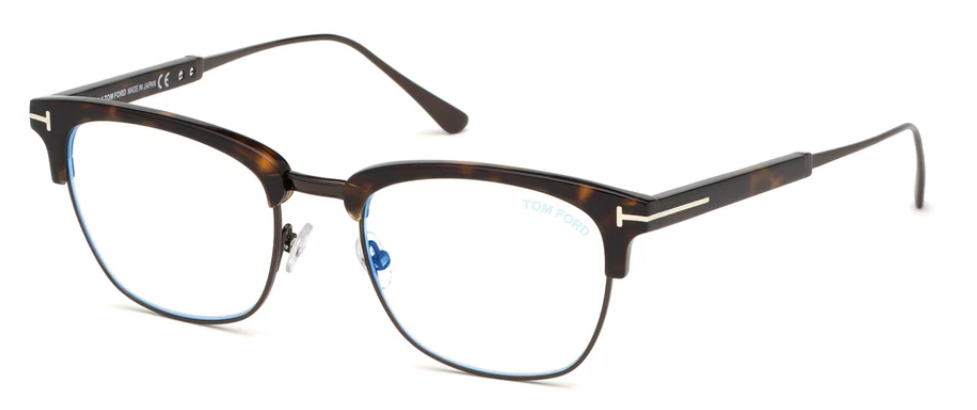 Alexander Daas - Tom Ford FT5590-F-B Eyeglasses - Shiny Dark Havana & Ruthenium - Side View